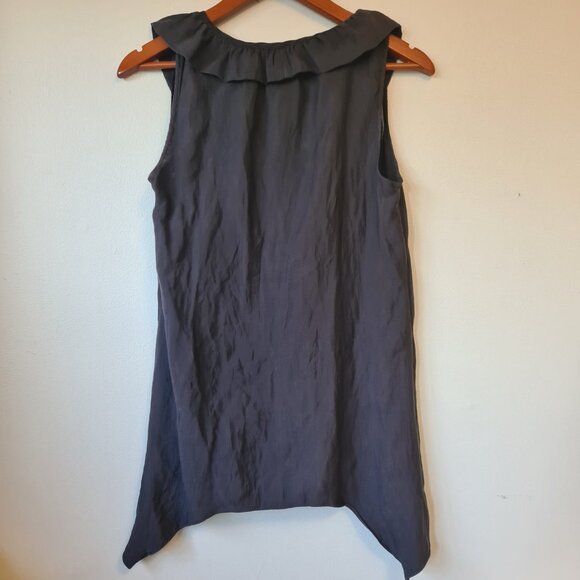 RW&CO Women Deep V Neck Tank Tops Size XS Lotus Ruffle Sleeveless Blouse - Picture 3 of 10